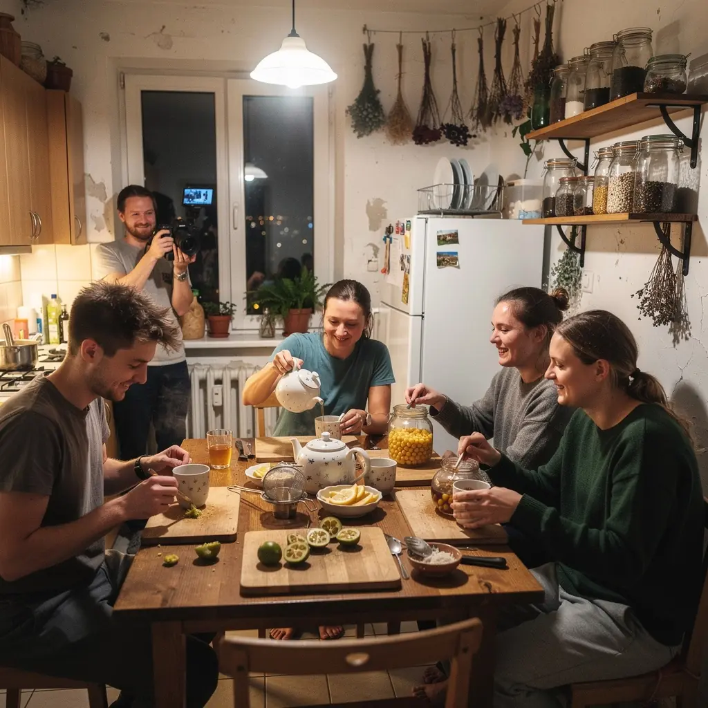 Gražiai supakuotas finger lime arbatos rinkinys, paruoštas dovanai.
